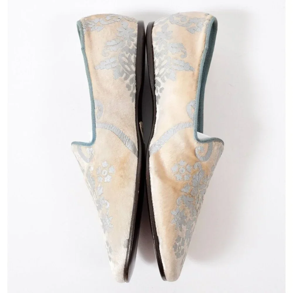 Vintage Tom Ford GUCCI sz 5 loafers flat shoes velvet gray damask - Picture 4 of 8